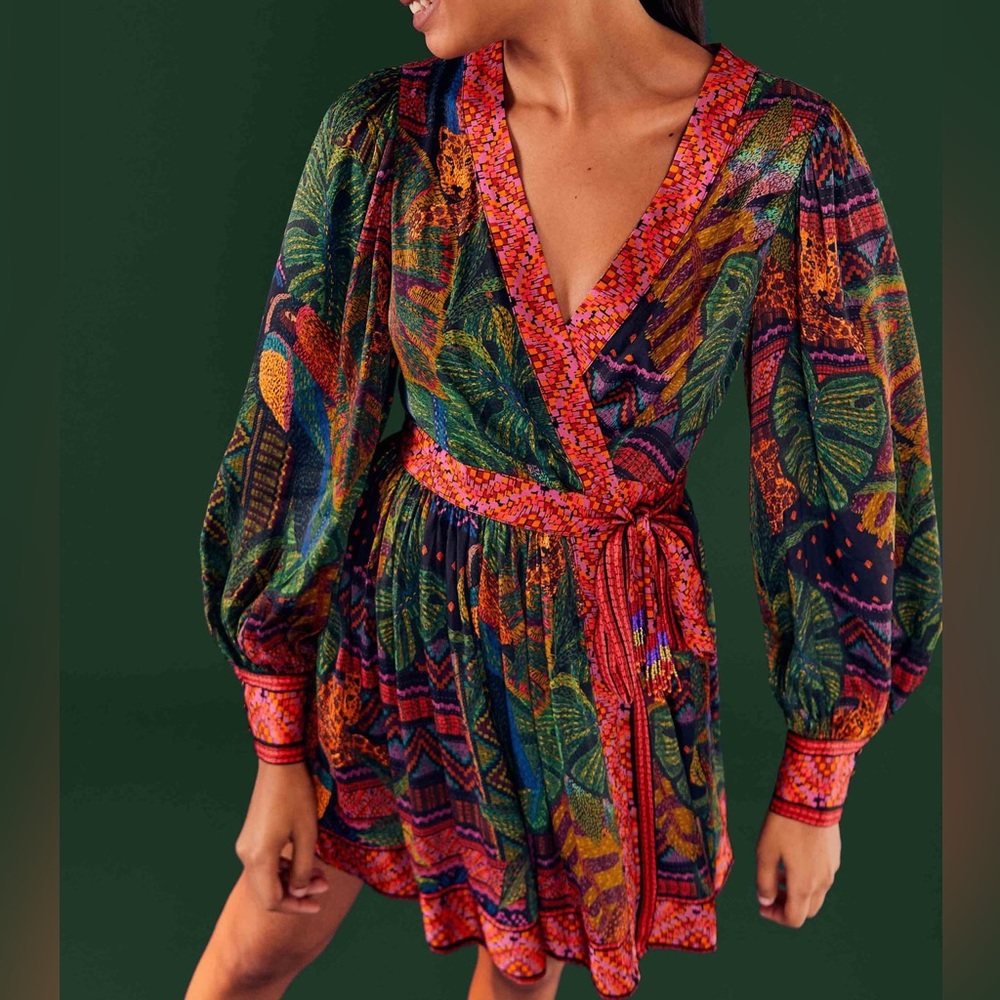 Farm Rio Wrap Mini Dress Size S